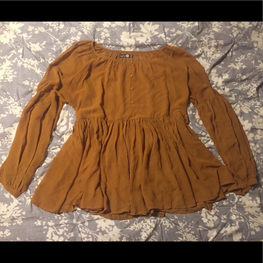 Plus Sheer, Mustard Woman’s Top